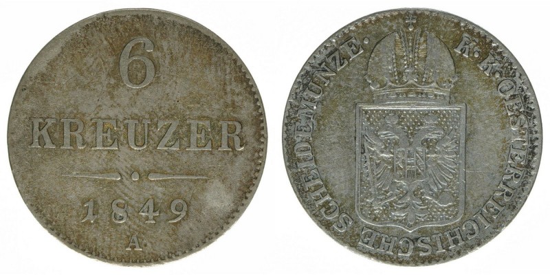 6 Kreuzer AR
Wien 1849
20 mm, 1,87 g