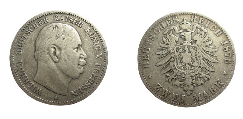 2 Mark AR
Wilhelm I, 1876
28 mm, 10,85 g