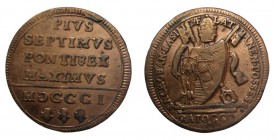 Baiocco Æ
Pope Pius VII (1800-1823), 34 mm, 12,10 g
KM #1263