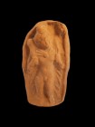 Mould formed statuette of an Eros as good shepherd. Roman, 1st - 3rd century A.D. Brown clay. Intact, height 14,5 cm