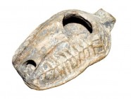 A late Roman (Byzantine) clay lamp, Holy Land, 6th - 7th century A.D. Intact