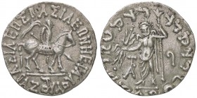 GRECHE - RE BACTRIANI e INDO-GRECI - Azes I (57-35 a.C.) - Tetradracma - Il Re a cavallo con lancia, a d. /R Zeus con fulmine e scettro stante a s. Mi...