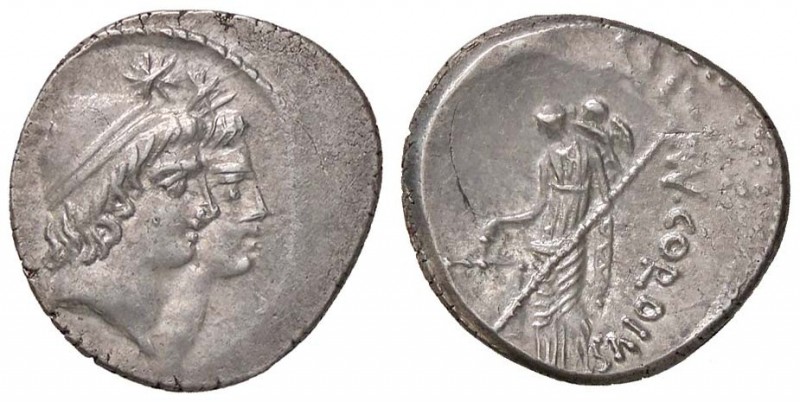 ROMANE REPUBBLICANE - CORDIA - Mn. Cordius Rufus (46 a.C.) - Denario - Testa aff...