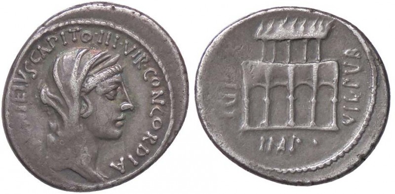 ROMANE REPUBBLICANE - DIDIA - Titus Didius (55 a.C.) - Denario - Testa della Con...
