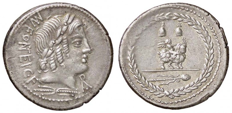 ROMANE REPUBBLICANE - FONTEIA - Man. Fonteius C. f. (85 a.C.) - Denario - Testa ...