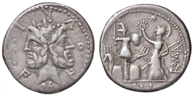 ROMANE REPUBBLICANE - FURIA - M. Furius L. f. Philus (119 a.C.) - Denario - Test...