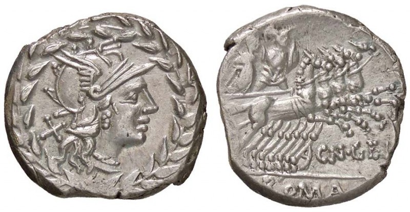 ROMANE REPUBBLICANE - GELLIA - Cn. Gellius (138 a.C.) - Denario - Testa di Roma ...