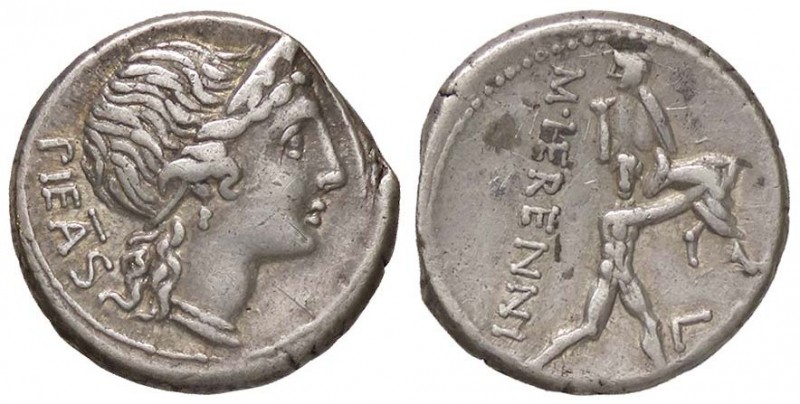 ROMANE REPUBBLICANE - HERENNIA - M. Herennius (108-107 a.C.) - Denario - Testa d...