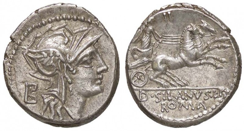 ROMANE REPUBBLICANE - JUNIA - D. Junius Silanus L. f. (91 a.C.) - Denario - Test...