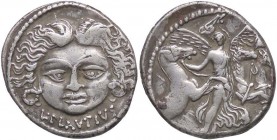 ROMANE REPUBBLICANE - PLAUTIA - L. Plautius Plancus (47 a.C.) - Denario - La Medusa di fronte /R L'Aurora conduce i cavalli del Sole B. 15; Cr. 453/1 ...