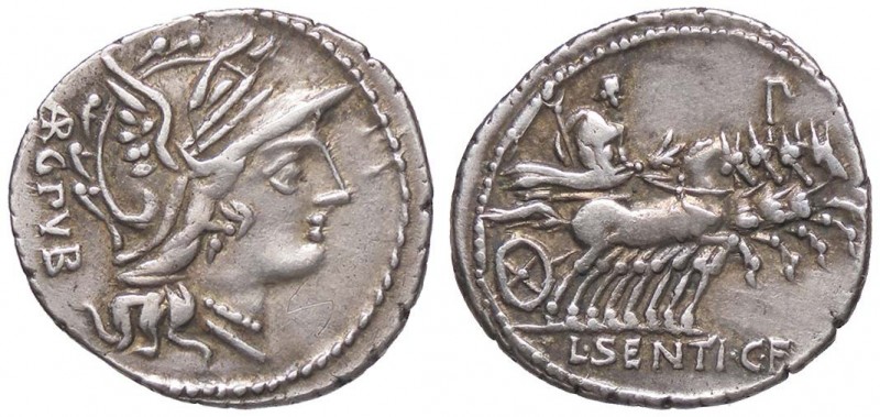 ROMANE REPUBBLICANE - SENTIA - L. Sentius C. f. (101 a.C.) - Denario - Testa di ...