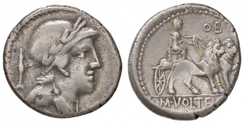 ROMANE REPUBBLICANE - VOLTEIA - M. Volteius M. f. (78 a.C.) - Denario - Testa di...