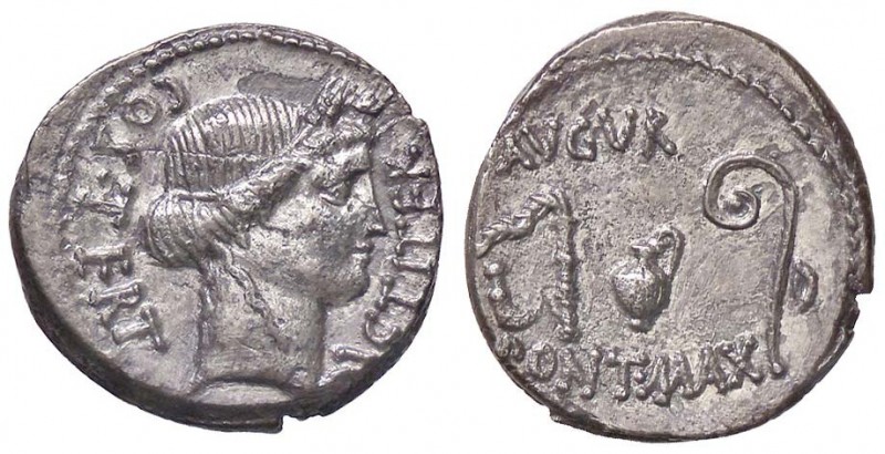 ROMANE IMPERIALI - Giulio Cesare († 44 a.C.) - Denario - Testa di Cerere a d. /R...