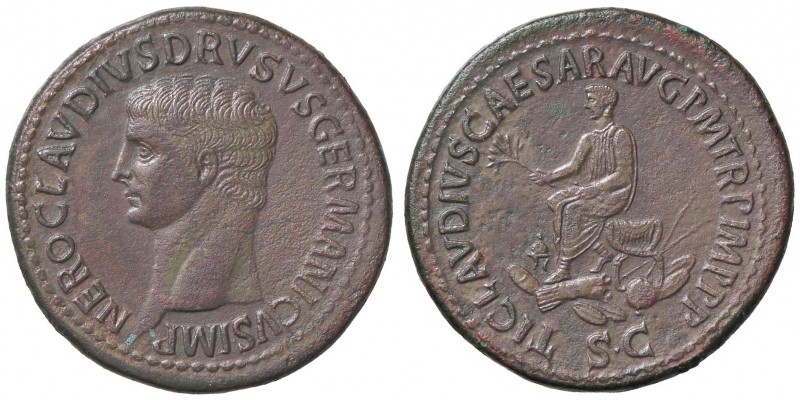 ROMANE IMPERIALI - Nerone Druso (14) - Sesterzio - Testa a s. /R L'Imperatore se...