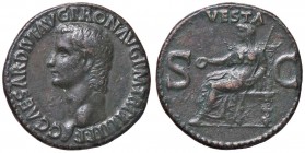 ROMANE IMPERIALI - Caligola (37-41) - Asse - Testa a s. /R Vesta seduta a s. con patera e scettro C. 28 (AE g. 10,58)
qSPL/SPL