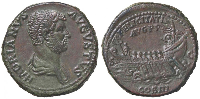 ROMANE IMPERIALI - Adriano (117-138) - Sesterzio - Busto drappeggiato a d. /R Ga...