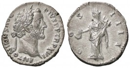 ROMANE IMPERIALI - Antonino Pio (138-161) - Denario - Testa laureata a d. /R Vesta stante a s. con simpulum e palladio C. 197; RIC 219 (AG g. 3,39)
S...