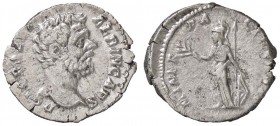 ROMANE IMPERIALI - Clodio Albino (193-195) - Denario - Testa a d. /R Minerva stante a s. con ramo d'ulivo, scudo e scettro C. 48 (12 Fr.); RIC 7 (AG g...