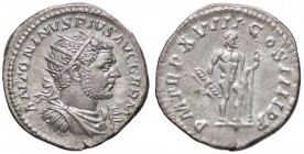ROMANE IMPERIALI - Caracalla (198-217) - Antoniniano - Busto radiato e drappeggiato a d. /R Giove nudo stante a d. con fulmine e scettro C. 279 (AG g....