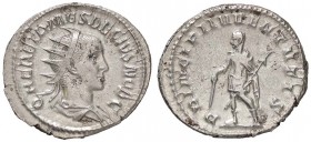 ROMANE IMPERIALI - Erennio Etrusco (251) - Antoniniano - Busto radiato e drappeggiato a d. /R L'Imperatore stante a s. con bacchetta e lancia C. 26; R...