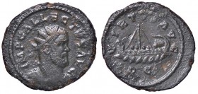 ROMANE IMPERIALI - Alletto (293-296) - Antoniniano - Busto radiato e corazzato a d. /R Galera a d. C. 83 (10 Fr.) (MI g. 2,57)
BB+