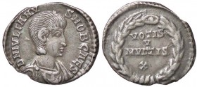 ROMANE IMPERIALI - Giuliano II (360-363) - Siliqua - Busto diademato e drappeggiato a d. /R VOTIS V MVLTIS X entro corona C. 154; RIC 263 (AG g. 2,09)...