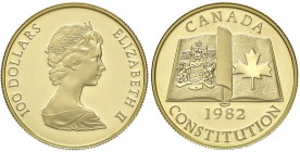 ESTERE - CANADA - Elisabetta II (1952) - 100 Dollari 1982 - Costituzione Kr. 137 (AU g. 16,97) In confezione
FS