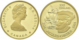 ESTERE - CANADA - Elisabetta II (1952) - 100 Dollari 1984 - Jaques Cartier Kr. 142 (AU g. 16,97) In confezione
FS