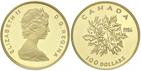 ESTERE - CANADA - Elisabetta II (1952) - 100 Dollari 1986 - Foglie di acero Kr. 152 (AU g. 16,97) In confezione
FS