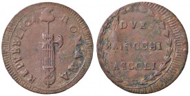 ZECCHE ITALIANE - ASCOLI - Repubblica Romana (1798-1799) - 2 Baiocchi Mont. 8; Pag. 14b RR (CU g. 14,86) Sedimenti
BB