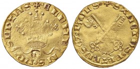 ZECCHE ITALIANE - AVIGNONE - Clemente VII (Antipapa) (1378-1394) - Fiorino da 24 soldi Ser. 1; Munt. 3 RRR (AU g. 2,95) Contromarca al D/ Ex Inasta 42...