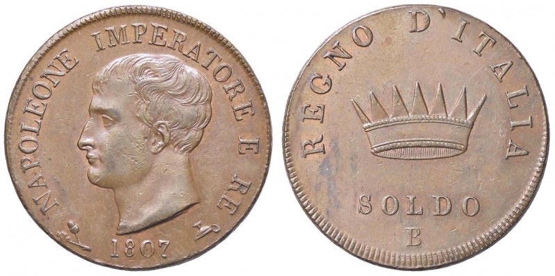 ZECCHE ITALIANE - BOLOGNA - Napoleone I, Re d'Italia (1805-1814) - Soldo 1807 Pa...