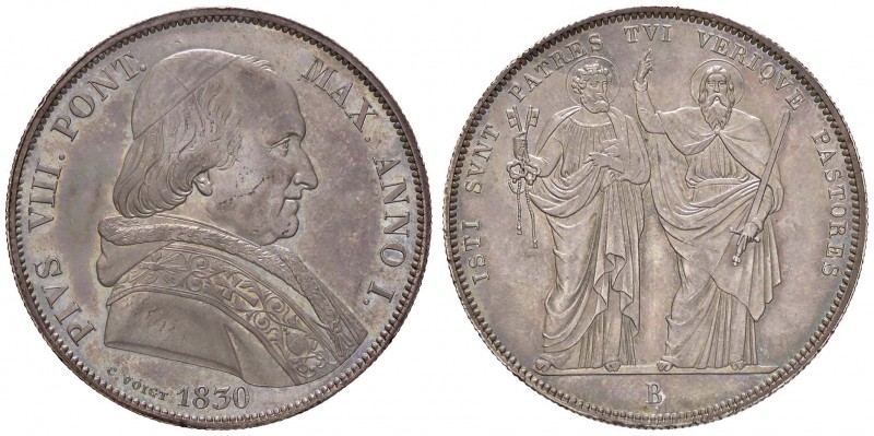 ZECCHE ITALIANE - BOLOGNA - Pio VIII (1829-1830) - Scudo 1830 A. I Pag. 126; Mon...