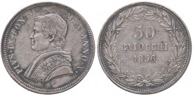 ZECCHE ITALIANE - BOLOGNA - Pio IX (1846-1866) - 50 Baiocchi 1856 A. X Pag. 275; Mont. 138 R AG
qSPL
