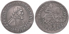 ZECCHE ITALIANE - FERRARA - Urbano VIII (1623-1644) - Piastra 1624 CNI 23; Munt. 240 var. II RRR (AG g. 31,09) Lievi ritocchi
BB+