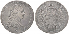 ZECCHE ITALIANE - FIRENZE - Pietro Leopoldo di Lorena (1765-1790) - Francescone 1790 CNI 11; MIR 400 RR (AG g. 27,09)
qBB/BB
