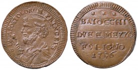 ZECCHE ITALIANE - FOLIGNO - Pio VI (1775-1799) - Sampietrino 1796 CNI 16; Munt. 328 NC (CU g. 17,67)PRINCEPS Conservazione ottima per il tipo
qFDC