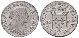 ZECCHE ITALIANE - FOSDINOVO - Maria Maddalena Centurioni Malaspina (1667-1669) - Luigino 1668 CNI 14/29; MIR 48/50 RR (AG g. 2,42) Ottima conservazion...
