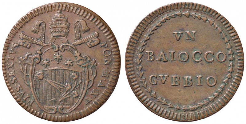 ZECCHE ITALIANE - GUBBIO - Pio VI (1775-1799) - Baiocco A. XV CNI 2; Munt. 358 N...