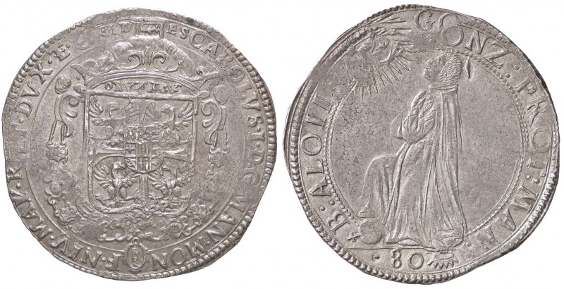 ZECCHE ITALIANE - MANTOVA - Carlo I Gonzaga (1627-1637) - Mezzo ducatone CNI 31;...