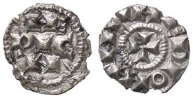 ZECCHE ITALIANE - MILANO - Enrico III, IV o V di Franconia (1039-1125) - Obolo MIR 53 RRRR (AG g. 0,26) Eccezionale, uno dei migliori esemplari appars...