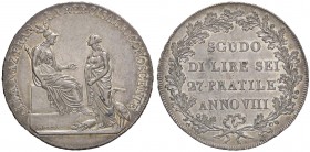 ZECCHE ITALIANE - MILANO - Repubblica Cisalpina (1800-1802) - Scudo da 6 Lire A. VIII Pag. 8; Mont. 184 R (AG g. 23,12)
SPL+