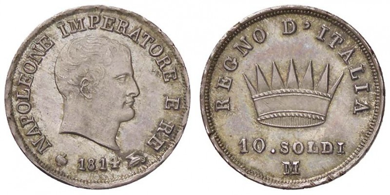 ZECCHE ITALIANE - MILANO - Napoleone I, Re d'Italia (1805-1814) - 10 Soldi 1814 ...