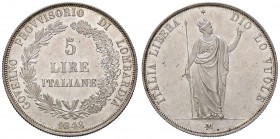 ZECCHE ITALIANE - MILANO - Governo Provvisorio (1848) - 5 Lire 1848 Pag. 213; Mont. 425 AG Fondi lucenti
FDC