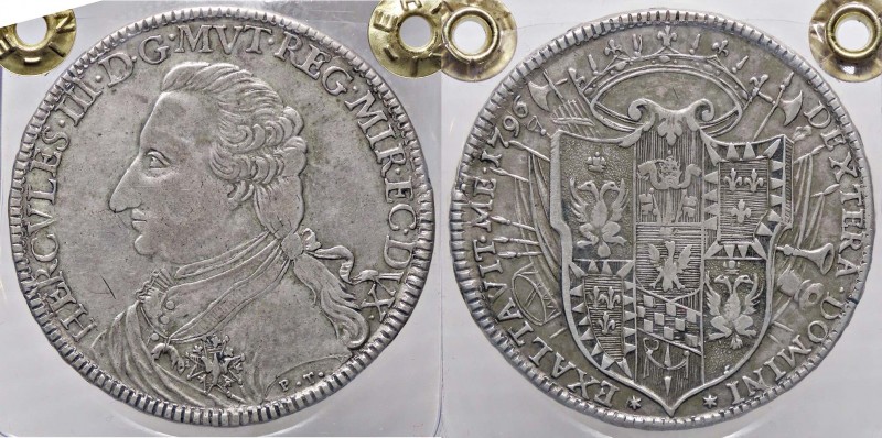 ZECCHE ITALIANE - MODENA - Ercole III d’Este (1780-1796) - Tallero 1796 CNI 59/6...