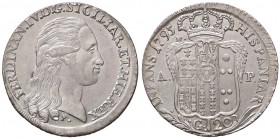 ZECCHE ITALIANE - NAPOLI - Ferdinando IV di Borbone (primo periodo, 1759-1799) - Piastra 1795 P.R. 61; Mont. 213 NC (AG g. 27,56)Sigle: D/ P; R/ M A-P...