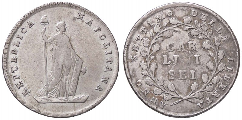 ZECCHE ITALIANE - NAPOLI - Repubblica Napoletana (1799) - 6 Carlini 1799 P.R. 2;...