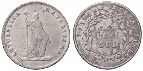 ZECCHE ITALIANE - NAPOLI - Repubblica Napoletana (1799) - 6 Carlini 1799 P.R. 2; Mont. 333 R (AG g. 13,71)
BB