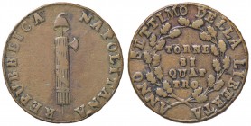 ZECCHE ITALIANE - NAPOLI - Repubblica Napoletana (1799) - 4 Tornesi 1799 P.R. 4; Mont. 336 R (CU g. 12)
qSPL