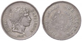 ZECCHE ITALIANE - NAPOLI - Gioacchino Murat (secondo periodo, 1811-1815) - 2 Lire 1812 P.R. 14; Mont. 489 RRR (AG g. 9,93)
qBB